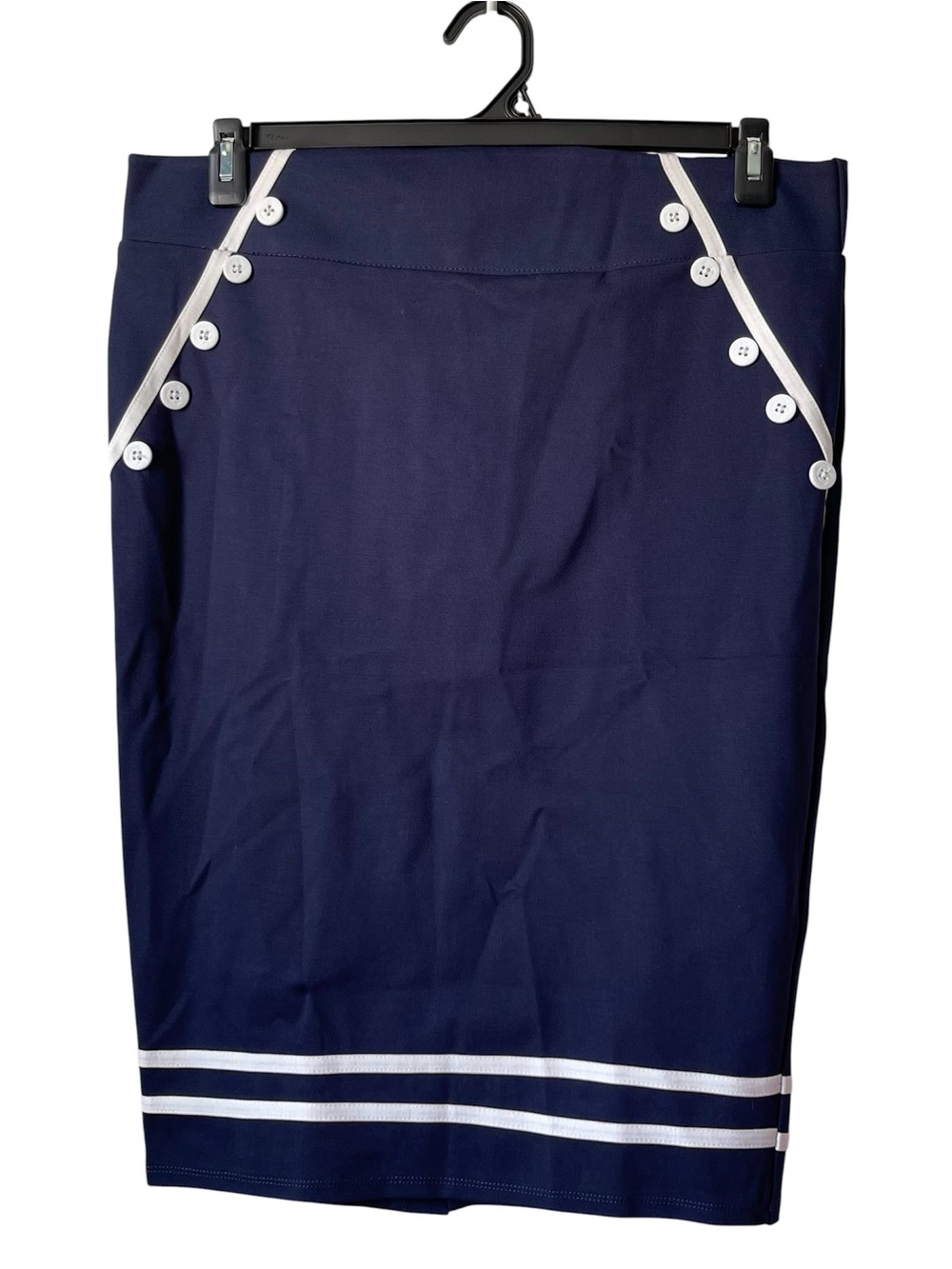 Torrid Retro Chic Ponte Pencil Skirt Nautical Navy Blue Plus Size 1 (14-16) 1X